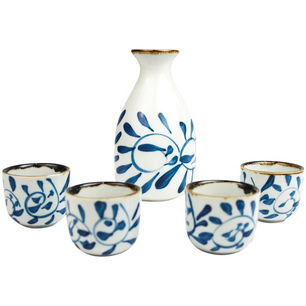 Japanisches Sake Set B (Topf & 4 Becher)