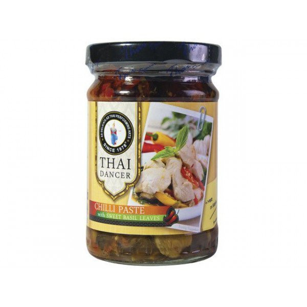 Thai Dancer Chilipaste mit Süßen Basilikumblätter, 200 G