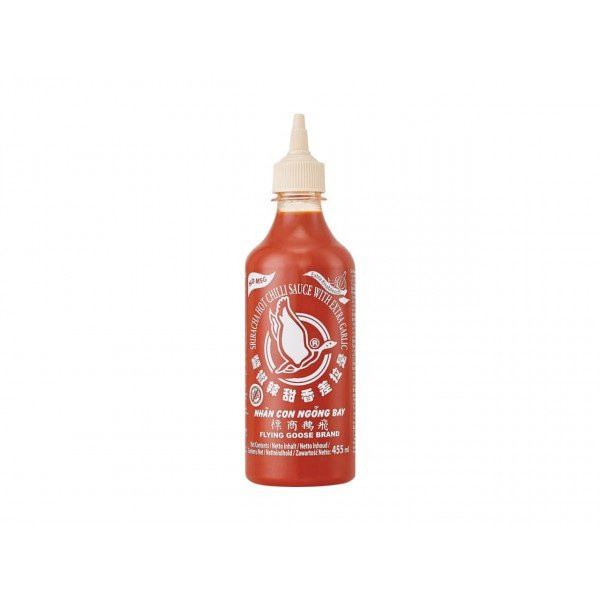 Flying Goose Sriracha Chilisauce mit Knoblauch no MSG, 455 ML