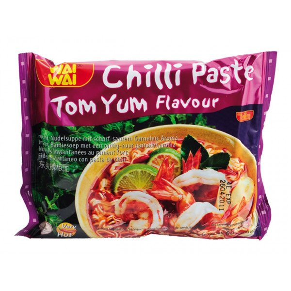 WAI WAI Instant-Nudeln Tom Yum Chili-Garnelengeschmack - 60 g