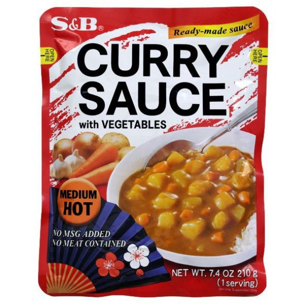 S & B Currysauce mit Gemüse (Mittelscharf), 205 ML